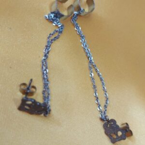 گوشواره زنجیری نقره ایی کد R-430