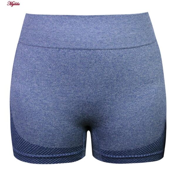 شلوارک ورزشی زنانه ماییلدا مدل پشت چین دار کد 4846 رنگ آبی