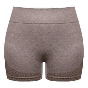 شلوارک ورزشی زنانه ماییلدا مدل پشت چین دار کد 4846 رنگ نسکافه ای