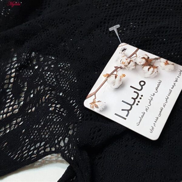 لباس خواب زنانه ماییلدا مدل فاق باز فانتزی کد 4855-7127 رنگ مشکی