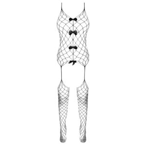 لباس خواب زنانه ماییلدا مدل فاق باز پاپیون فانتزی کد 4855-8506 رنگ مشکی