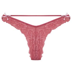 شورت زنانه کوزا مدل گیپور گلدار جلو بنددار کد 4885 رنگ کالباسی