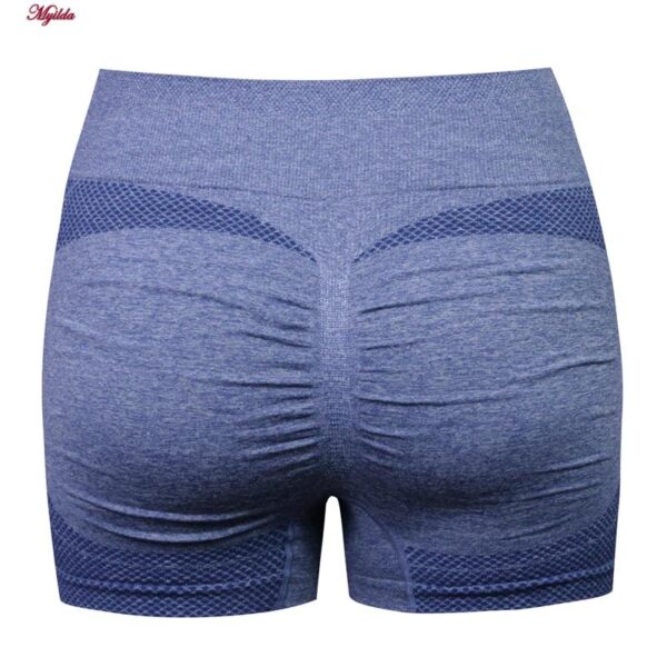 شلوارک ورزشی زنانه ماییلدا مدل پشت چین دار کد 4846 رنگ آبی