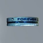 انگشتر اسپرت نقره ای با خط آبی کد R-386