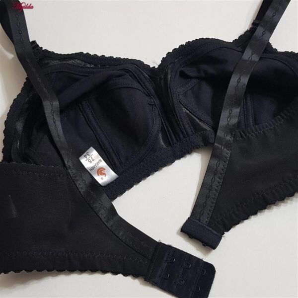 سوتین زنانه بارانه مدل بدون فنر گلدار کد 123 رنگ مشکی