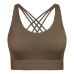 نیم تنه ورزشی زنانه ماییلدا مدل اسپورت پد ثابت پشت ضربدری کد 4848 رنگ قهوه ای