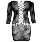 لباس خواب زنانه ماییلدا مدل پیراهن آستین سه ربع کد 4855-7043 رنگ مشکی