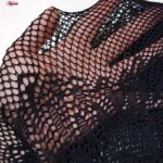 لباس خواب زنانه ماییلدا مدل فاق باز فانتزی کد 4855-7123 رنگ مشکی