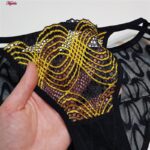 ست شورت و سوتین زنانه کارنا رز مدل فنردار گیپور هندسی کد 4874-2038-2 رنگ زرد