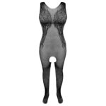 لباس خواب زنانه ماییلدا مدل فاق باز فانتزی کد 4855-7123 رنگ مشکی