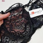 ست شورت و سوتین زنانه کارنا رز مدل هارنس ستاره ای فنردار کد 4868-2037 رنگ مشکی