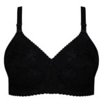 سوتین زنانه بارانه مدل بدون فنر گلدار کد 123 رنگ مشکی