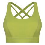 نیم تنه ورزشی زنانه ماییلدا مدل اسپورت پد ثابت پشت ضربدری کد 4849 رنگ لیمویی