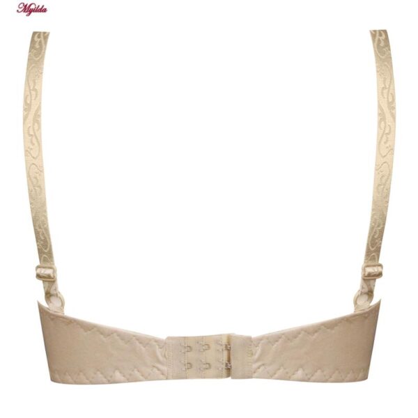 سوتین زنانه ماییلدا مدل فنردار گیپور گلدار هارنس کد 4889 رنگ کرم