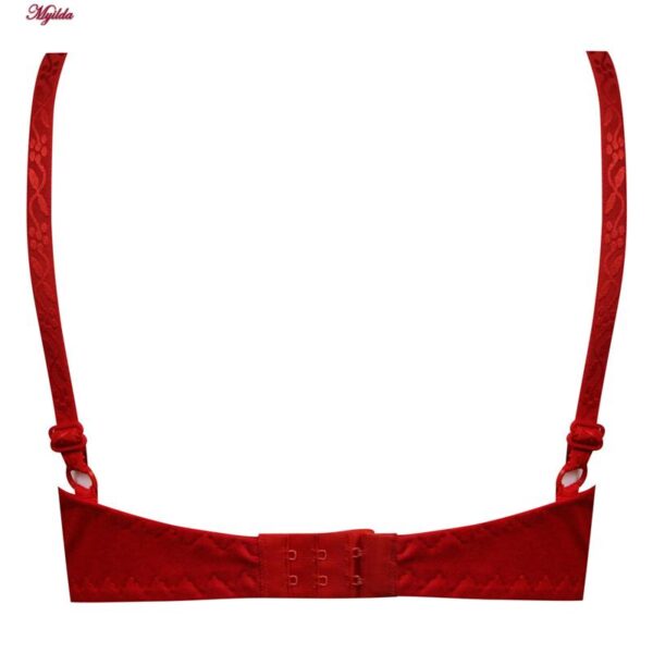 سوتین زنانه ماییلدا مدل فنردار گیپور گلدار هارنس کد 4889 رنگ قرمز