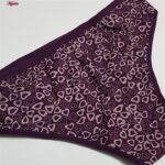 ست شورت و سوتین زنانه پانیذ مدل فنردار قلبی کد 9046 رنگ بنفش تیره