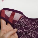 ست شورت و سوتین زنانه پانیذ مدل فنردار قلبی کد 9046 رنگ بنفش تیره