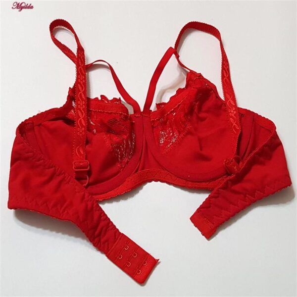 سوتین زنانه ماییلدا مدل فنردار گیپور گلدار هارنس کد 4889 رنگ قرمز