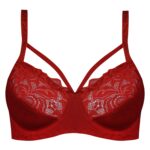 سوتین زنانه ماییلدا مدل فنردار گیپور گلدار هارنس کد 4889 رنگ قرمز