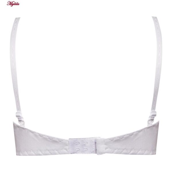 سوتین زنانه ماییلدا مدل فنردار گیپور گلدار هارنس کد 4889 رنگ سفید