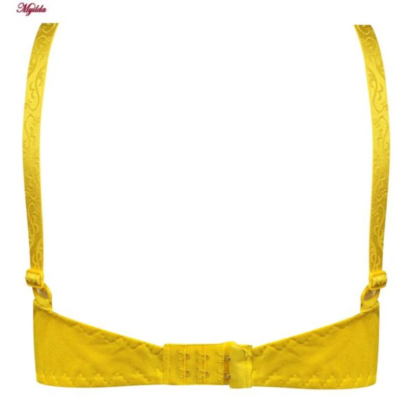 سوتین زنانه ماییلدا مدل فنردار گیپور گلدار هارنس کد 4889 رنگ زرد