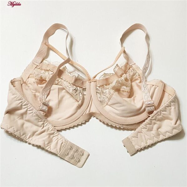 سوتین زنانه ماییلدا مدل فنردار گیپور گلدار هارنس کد 4889 رنگ کرم