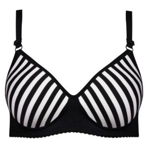 سوتین زنانه ماییلدا مدل بدون فنر کاپ اسفنجی راه‌راه کد 4857 رنگ مشکی