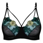 سوتین زنانه کارنا رز مدل فنردار گیپور گلدار هارنس کد 4878-801-1 رنگ کله غازی