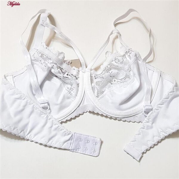 سوتین زنانه ماییلدا مدل فنردار گیپور گلدار هارنس کد 4889 رنگ سفید