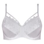 سوتین زنانه ماییلدا مدل فنردار گیپور گلدار هارنس کد 4889 رنگ سفید