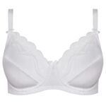 سوتین زنانه لین مدل فنردار گیپور گلدار کد 4680-606 رنگ سفید