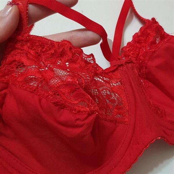 سوتین زنانه ماییلدا مدل فنردار گیپور گلدار هارنس کد 4889 رنگ قرمز