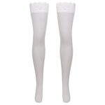 جوراب ساق بلند زنانه ماییلدا مدل لبه گیپوری کد 4927-4445 رنگ سفید