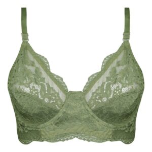 سوتین زنانه کارنا رز مدل فنردار کش پهن گیپوری کد 4934-332 رنگ سبز