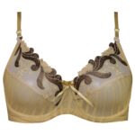 سوتین زنانه کارنا رز مدل فنردار گیپور گلدار کد 4878-802-2 رنگ کرم