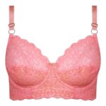 سوتین زنانه کارنا رز مدل فنردار کش پهن گیپوری کد 4934-332 رنگ گلبهی