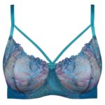 سوتین زنانه پانیذ مدل فنردار گیپوری هارنس دار کد 66394 رنگ آبی روشن