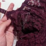 سوتین زنانه کارنا رز مدل فنردار کش پهن گیپوری کد 4934-332 رنگ عنابی