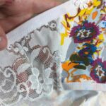 ست شورت و سوتین زنانه پانیذ مدل گلگلی گیپوری فنردار کد 9045