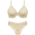 ست شورت و سوتین زنانه پانیذ مدل C-91-00 رنگ کرم
