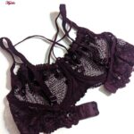 سوتین زنانه کارنا رز مدل فنردار گیپور گلدار هارنس کد 4935-315-4 رنگ عنابی