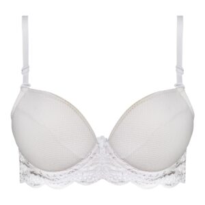 سوتین زنانه پانیذ مدل فنردار بند متحرک کاپ اسفنجی کد4851 رنگ سفید