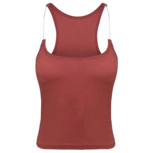 کراپ‌تاپ زنانه ماییلدا مدل بند سیلیکونی پددار کد 4980 رنگ آجری