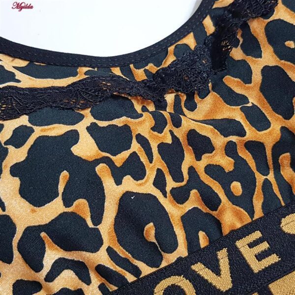 نیم تنه زنانه ماییلدا مدل پددار بی فنر پلنگی کد 4962