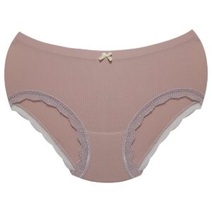 شورت زنانه ماییلدا مدل سیملس لبه گیپوری کد 4970 رنگ کالباسی