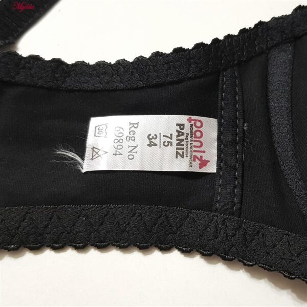 سوتین زنانه پانیذ مدل فنردار کد 66386 رنگ مشکی