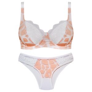 ست شورت و سوتین زنانه پانیذ مدل فنردار موزاییکی کد 9036-9 رنگ نارنجی