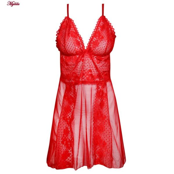 لباس خواب زنانه لاو سکرت مدل گیپوری کد 5025-1098 رنگ قرمز