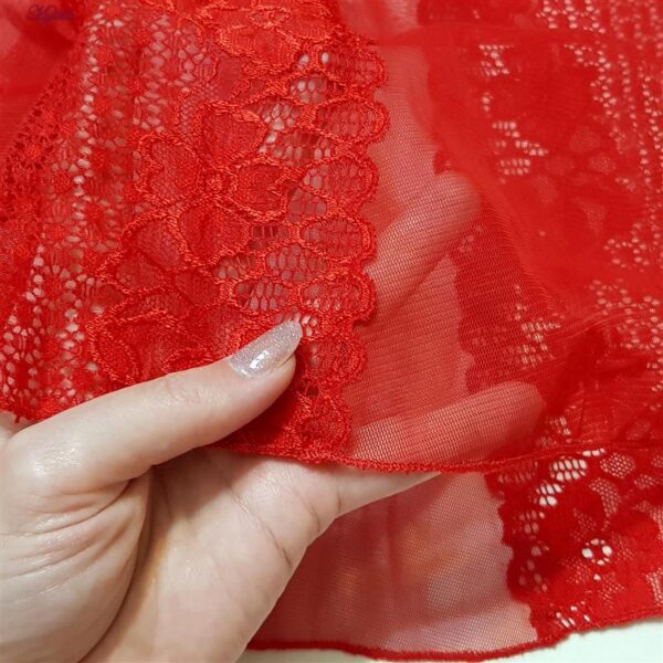 لباس خواب زنانه لاو سکرت مدل گیپوری کد 5025-1098 رنگ قرمز