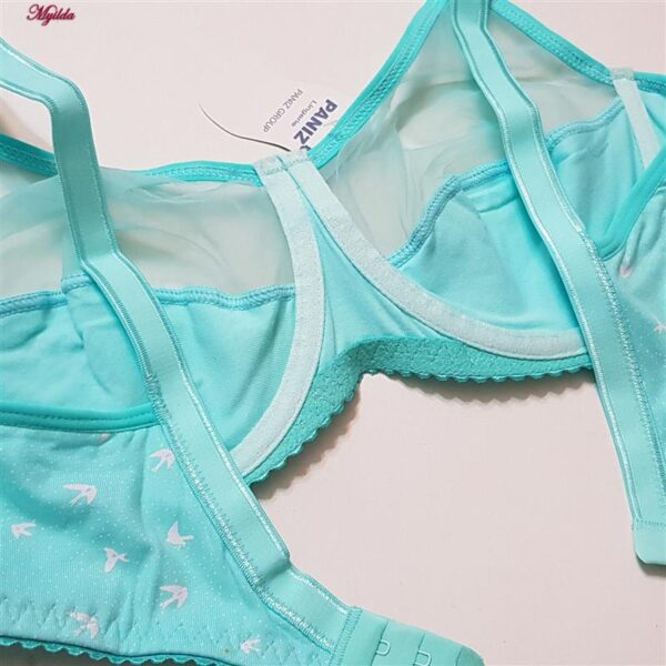 ست شورت و سوتین زنانه پانیذ مدل فنردار 9046 رنگ آبی آسمانی